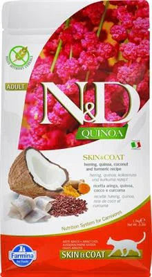 MANGIME SECCO PER GATTI ND CAT QUINOA SKIN/COAT ARINGA/COCCO/CURCUMA KG 1,5