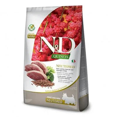 MANGIME SECCO PER CANI ND DOG QUINOA MINI NEUTERED ANATRA/BROCCOLI/ASPARAGI KG 7